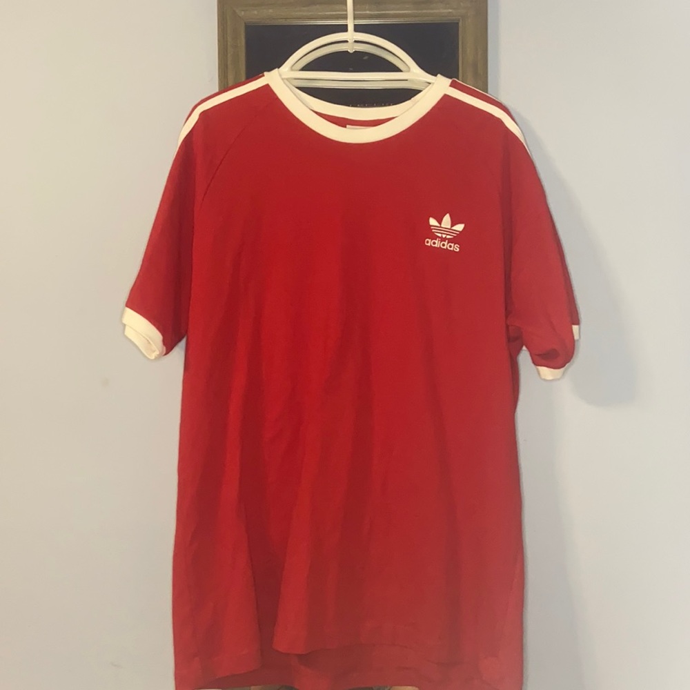 Adidas Red and White Tee